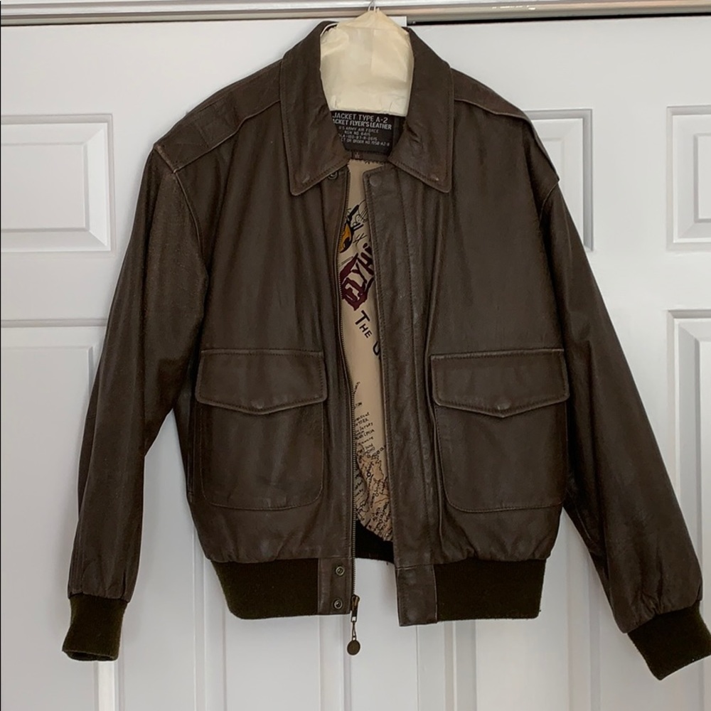Men Small Aviator leather jacket